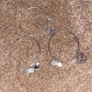 3 Silver Alex and Ani Bracelets